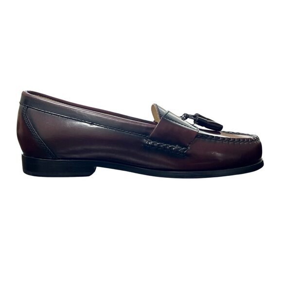 GH Bass Mens Tassel Loafers Brown Burgundy Leather Size 9.5 NEW - Picture 6 of 10